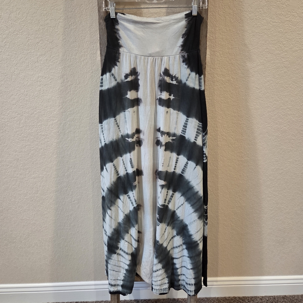 Buffalo David Bitton Black and White Maxi A-Line Skirt - Size Large